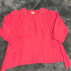 Pink linen tunic